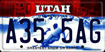 UT license plate A355AG