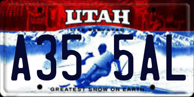 UT license plate A355AL