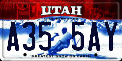 UT license plate A355AY