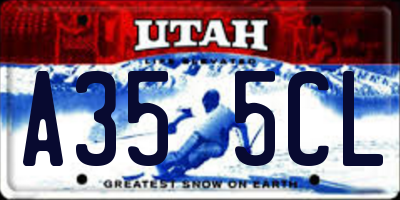 UT license plate A355CL