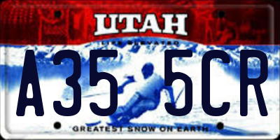 UT license plate A355CR