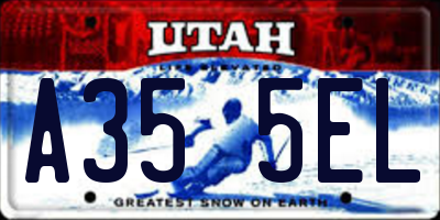 UT license plate A355EL