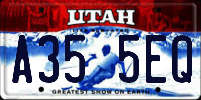 UT license plate A355EQ