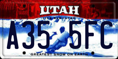 UT license plate A355FC