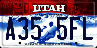 UT license plate A355FL