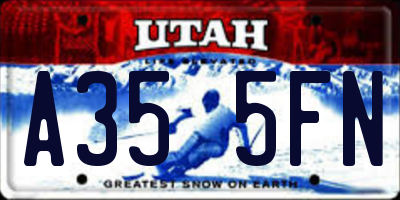 UT license plate A355FN