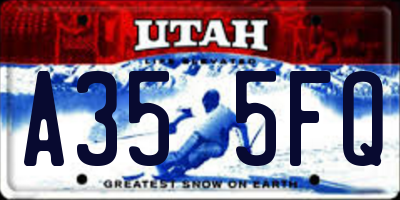 UT license plate A355FQ