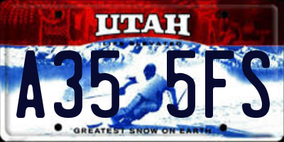 UT license plate A355FS