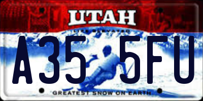 UT license plate A355FU