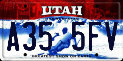 UT license plate A355FV