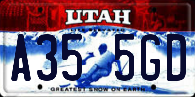 UT license plate A355GD