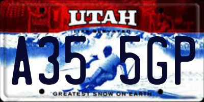 UT license plate A355GP