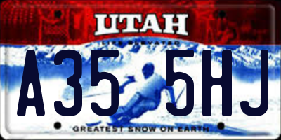 UT license plate A355HJ