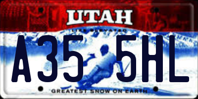 UT license plate A355HL