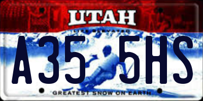 UT license plate A355HS