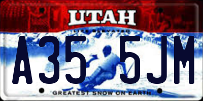 UT license plate A355JM