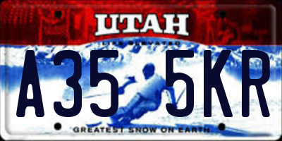 UT license plate A355KR