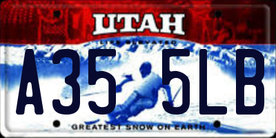 UT license plate A355LB