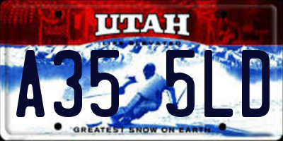 UT license plate A355LD