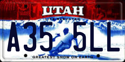 UT license plate A355LL