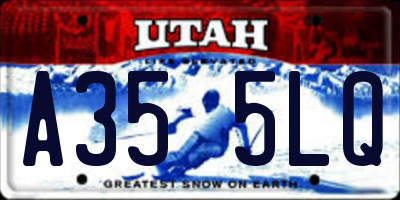 UT license plate A355LQ