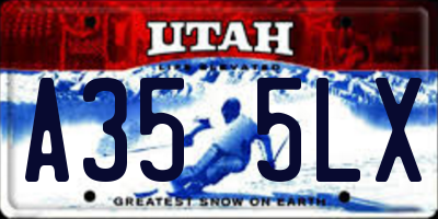 UT license plate A355LX