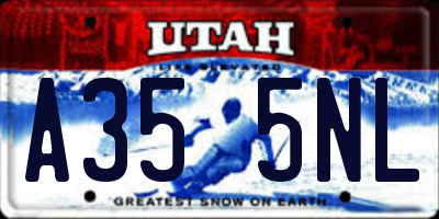 UT license plate A355NL