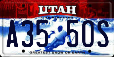 UT license plate A355OS