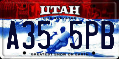 UT license plate A355PB