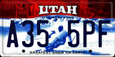 UT license plate A355PF