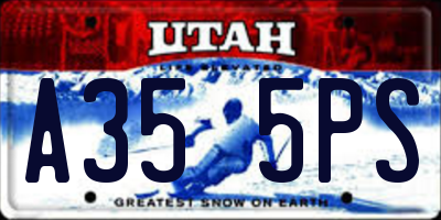 UT license plate A355PS