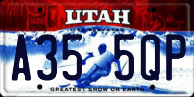 UT license plate A355QP