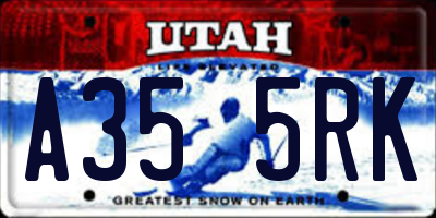UT license plate A355RK