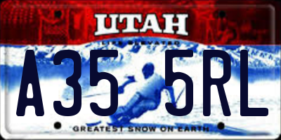 UT license plate A355RL