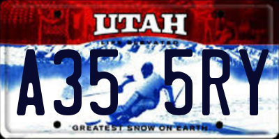 UT license plate A355RY