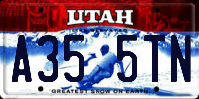 UT license plate A355TN