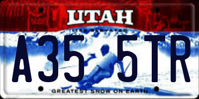 UT license plate A355TR