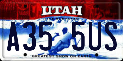 UT license plate A355US