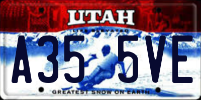 UT license plate A355VE