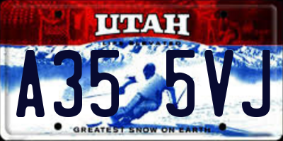 UT license plate A355VJ