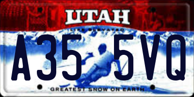 UT license plate A355VQ