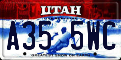 UT license plate A355WC