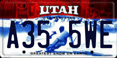 UT license plate A355WE