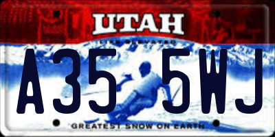 UT license plate A355WJ