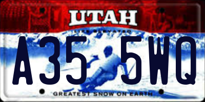 UT license plate A355WQ