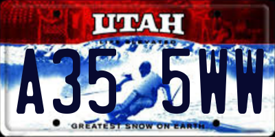 UT license plate A355WW