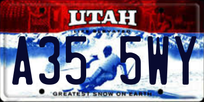 UT license plate A355WY