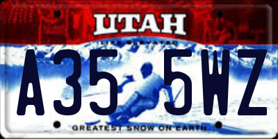 UT license plate A355WZ