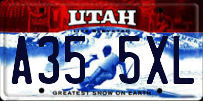 UT license plate A355XL
