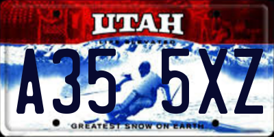 UT license plate A355XZ